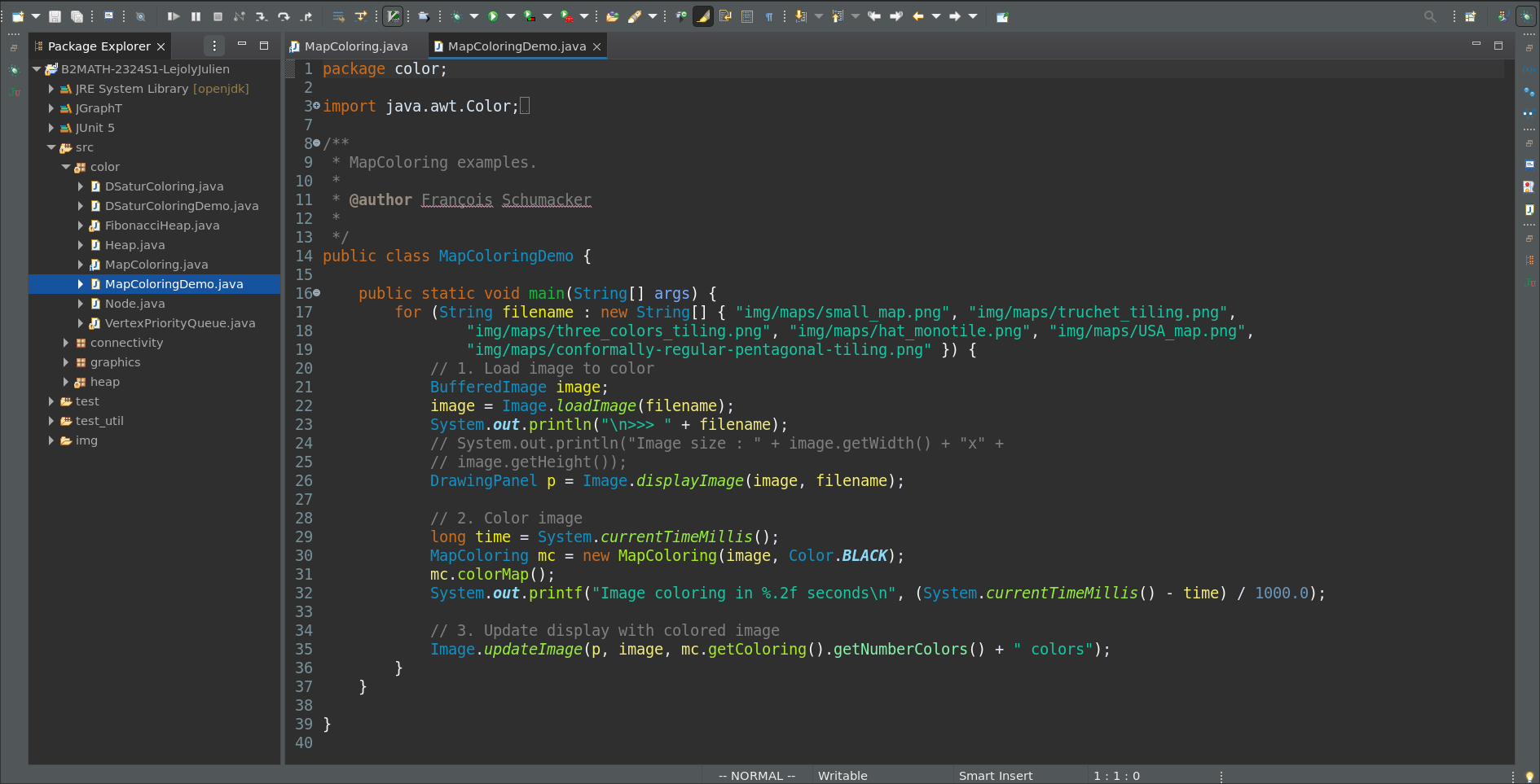 A screenshot of the default look of Eclipse IDE